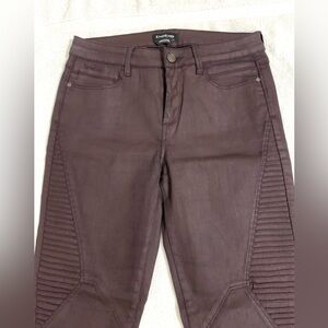 BeBe Coated Wine Moto Jeans